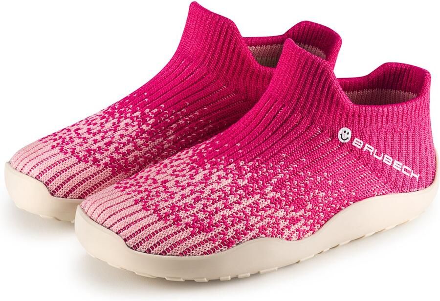 Brubeck BAREFOOT Merino Kinderschoenen Unisex Flexibel & Ademend Comfortabel & Natuurlijk Lopen Roze Crème