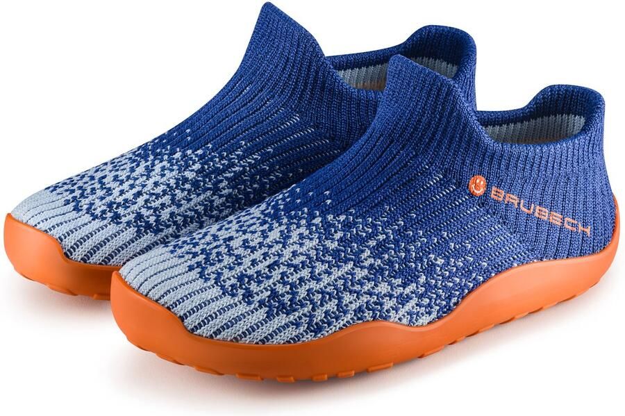 Brubeck BAREFOOT Merino Kinderschoenen Unisex Flexibel & Ade d Comfortabel & Natuurlijk Lopen Marineblauw Oranje