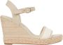 Bruin Tinten Seasonal Webbing Wedge Sandalen Met Sleehak Dames Beige - Thumbnail 2