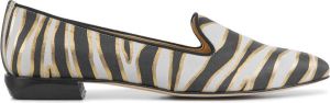 Brunate Instappers Dames Instapschoenen Damesschoenen Leer Zebraprint 11037 Zwart combi