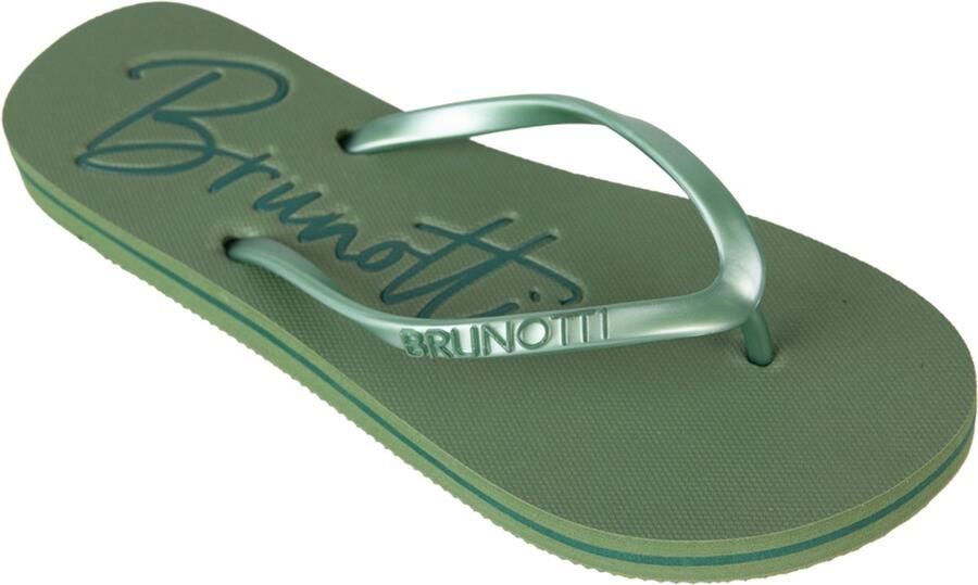 Brunotti Logo teenslippers voor dames Sage Green