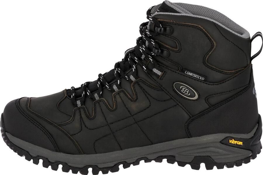Brütting Wandelschoen Blackburn High Leer Zwart grijs