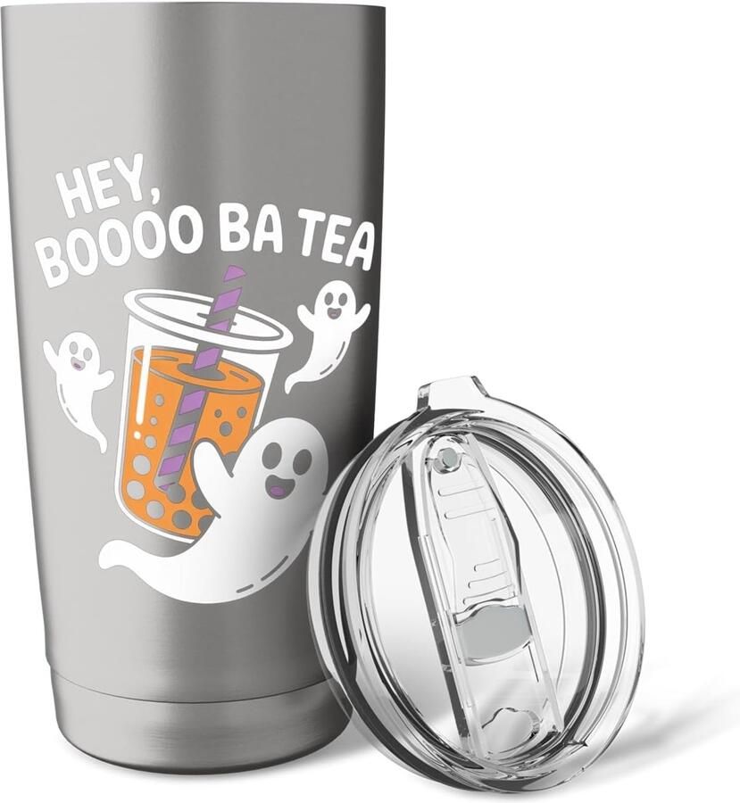 Bubbelthee met melksmaak Halloween Boba Tea in dubbelwandige thermobeker
