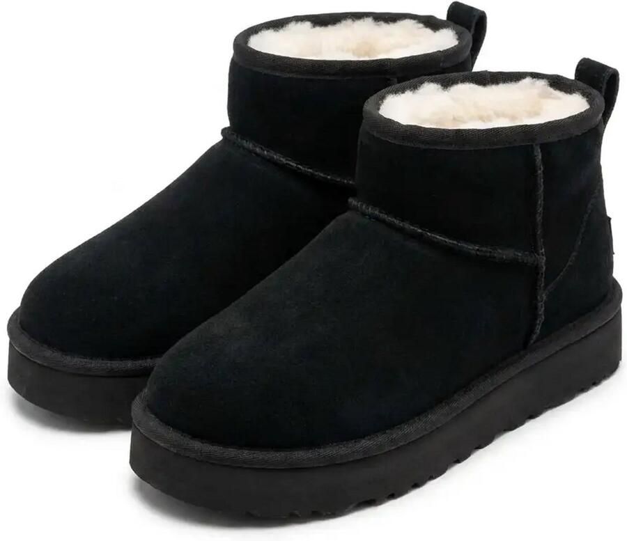 Budino Plateau Winterlaarzen Gevoerde Laarzen Dames Snowboots Plateau Enkellaarzen Zwart