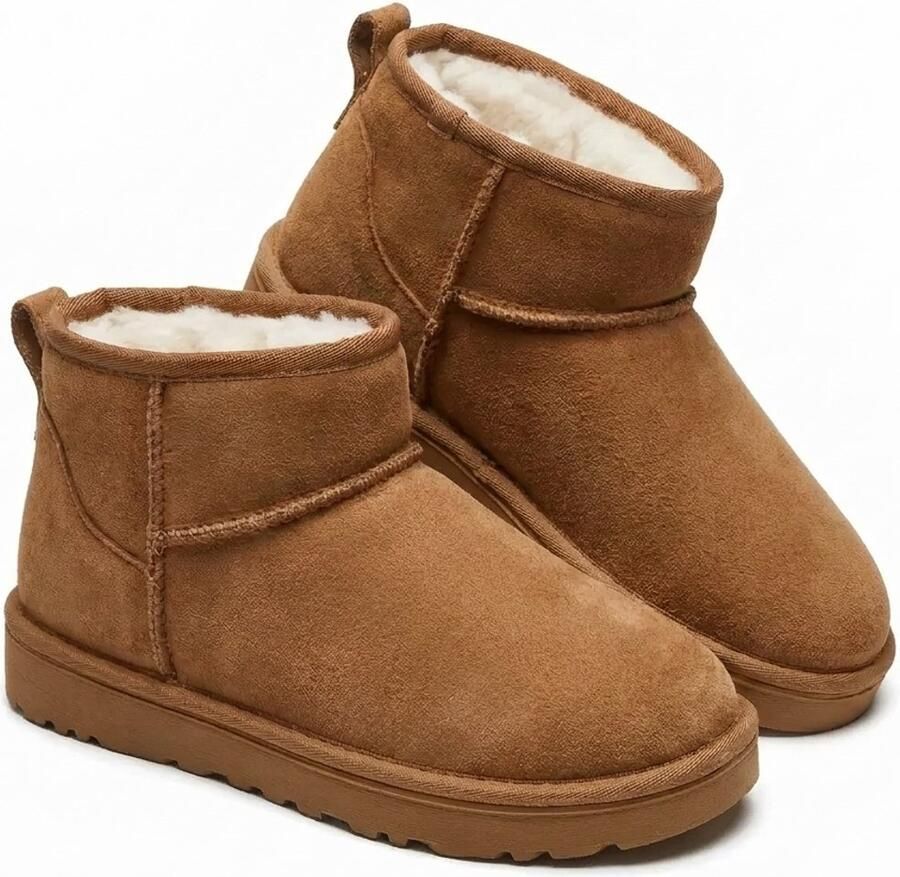 Budino Winterlaarzen Gevoerde Laarzen Snowboots Instaplaarzen Dames Bruin