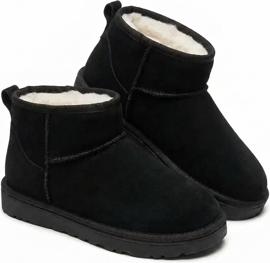 Budino Winterlaarzen Gevoerde Laarzen Snowboots Instaplaarzen Dames Zwart