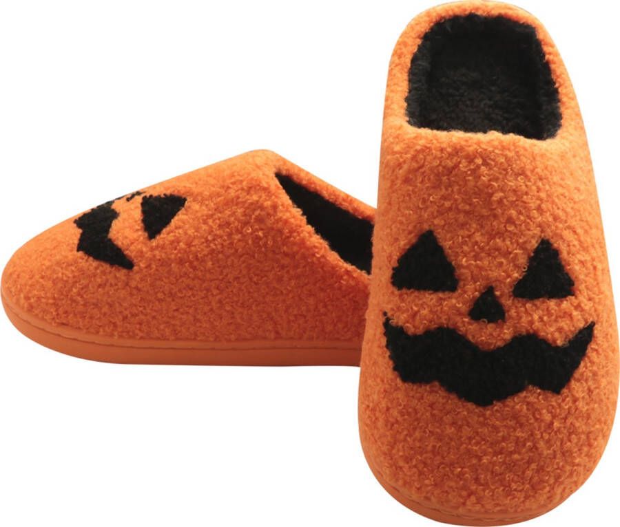 Budino Halloween Pantoffels Smiley Sloffen Pantoffels Sloffen en Pompoen Doodskop