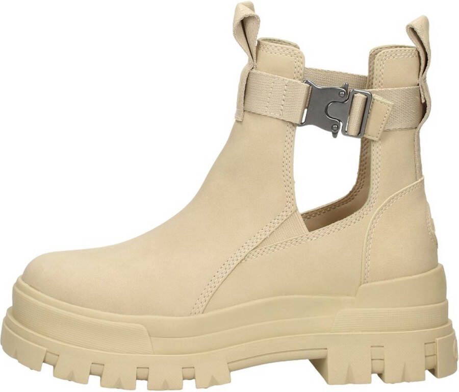 Buffalo Aspha COA Vegan Enkellaarsjes Plat beige