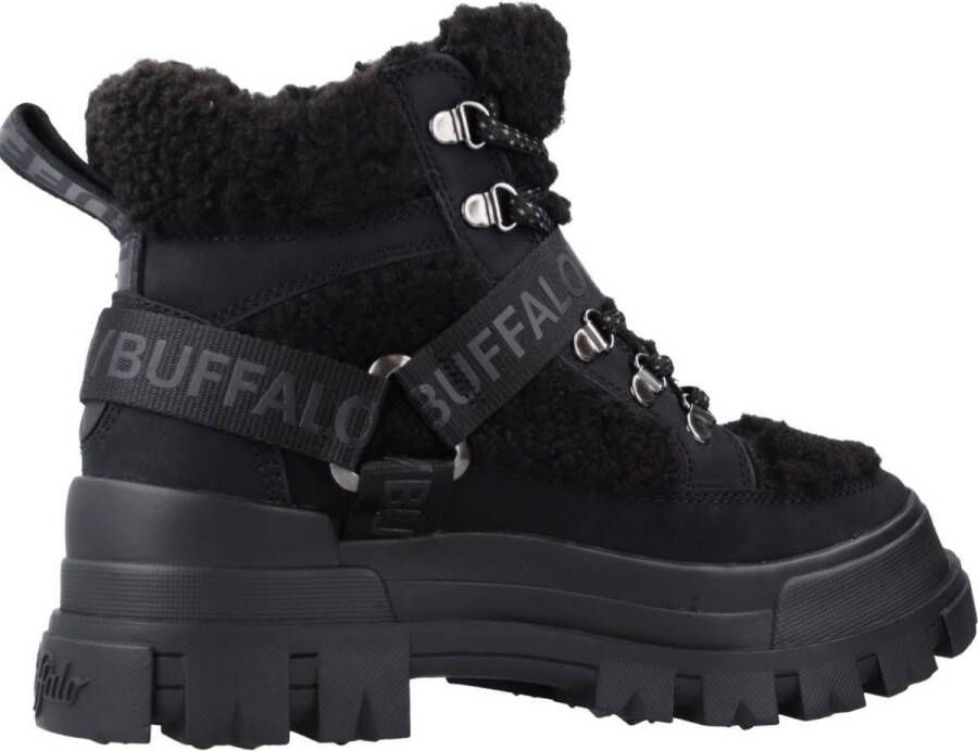 Buffalo Aspha Com Mid Warm dames veterboot Zwart