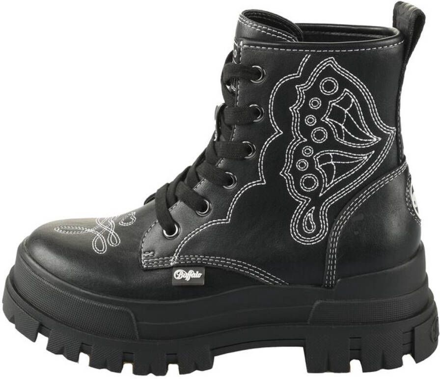 Buffalo ASPHA RLD WEST Laars zwart-wit Leer Dames Street wear