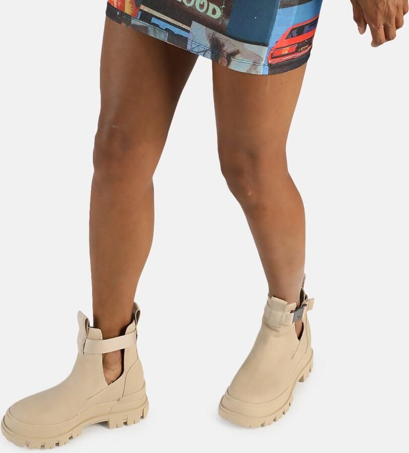 Buffalo Aspha COA Vegan Enkellaarsjes Plat beige - Foto 3