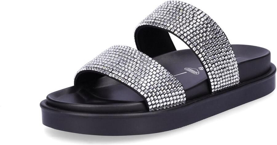 Buffalo dames muiltjes Sol TSS Glam zwart-zilver