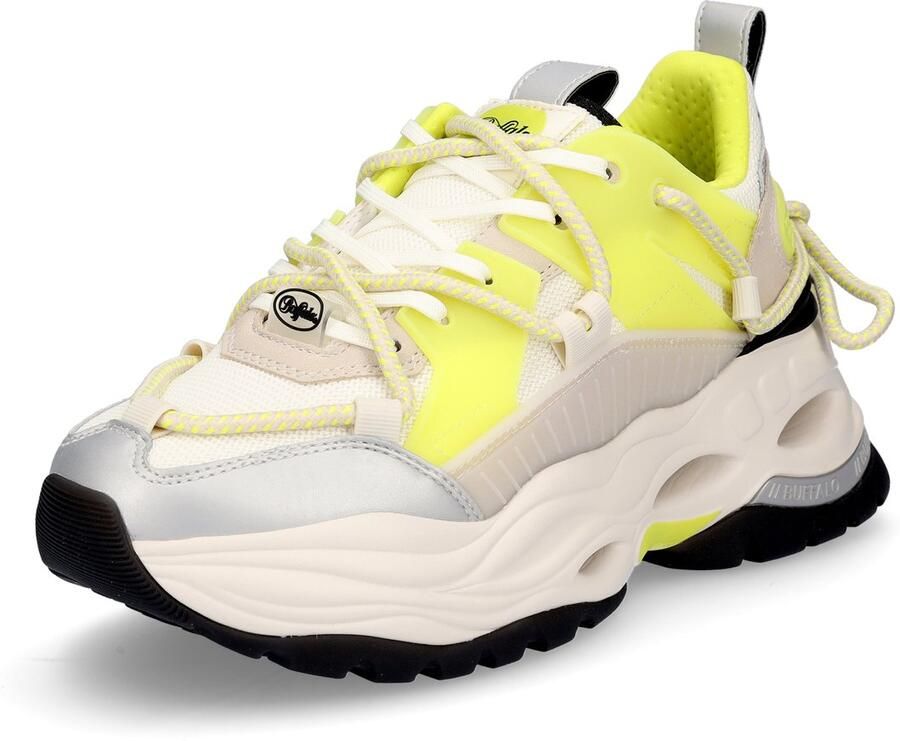 Buffalo dames sneaker Triplet Lace crème limoen