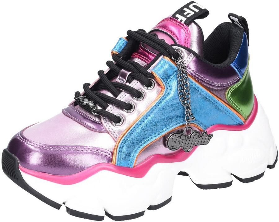 Buffalo dames veterschoenen metallic