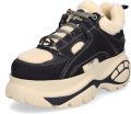 Buffalo damessneaker 1339-14 Rev Warm beige zwart - Zwart