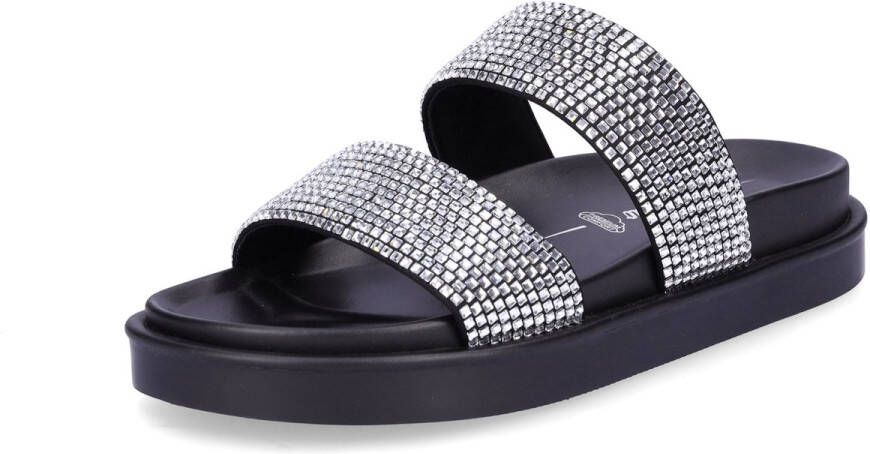 Buffalo dames muiltjes Sol TSS Glam zwart-zilver