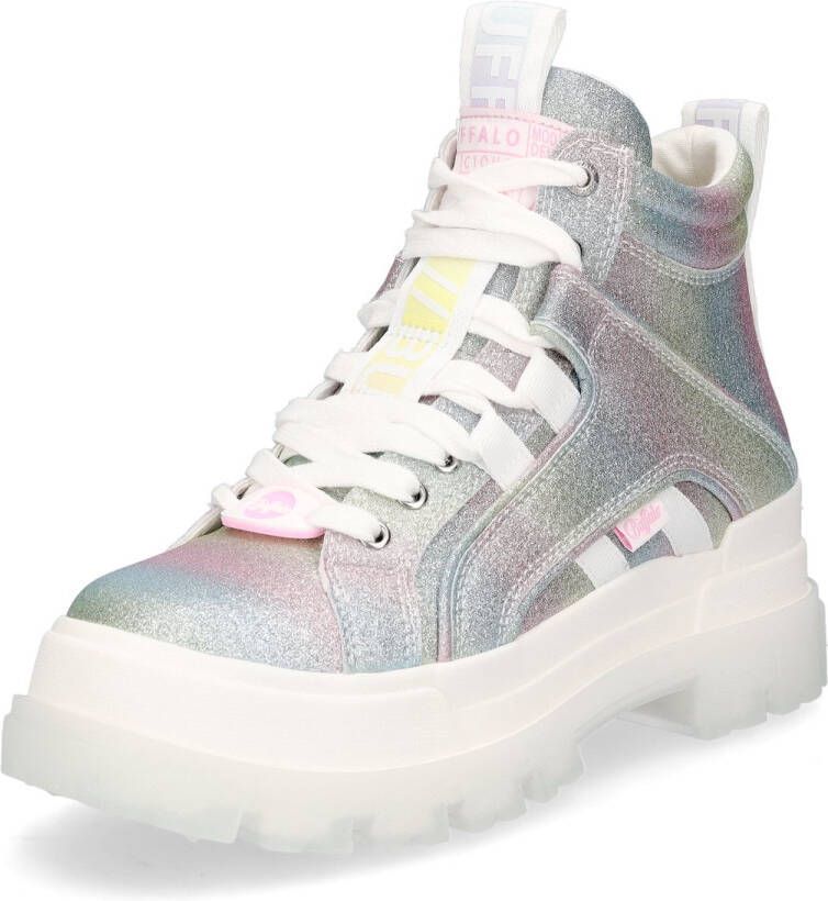 Buffalo dames veterboot Aspha NC Mid multi glitter