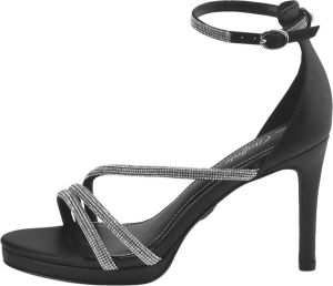 Buffalo Dames sandalen met suède hak Serena Shine Zwart Dames