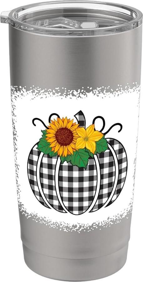 Buffel plaid Halloween pompoen thermosbeker