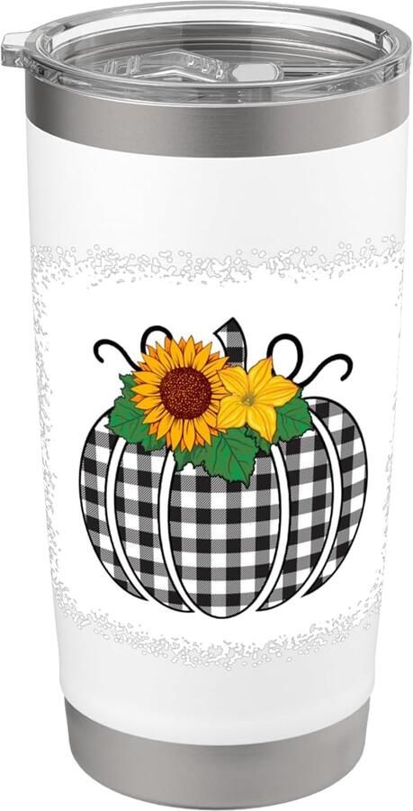 Buffel plaid Halloween pompoen thermosbeker