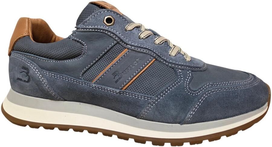 Bufflox Madrid Sneakers Blauw Leer en Suede Heren Blauw