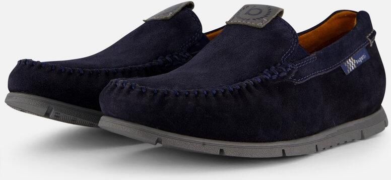Bugatti Clipperton suède mocassins donkerblauw