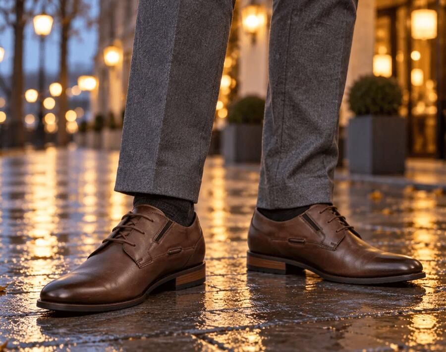 Bugatti heren veterschoenen grijs