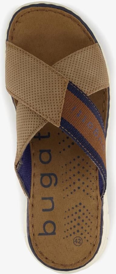 Bugatti leren slippers met leren voetbed cognac - Foto 2