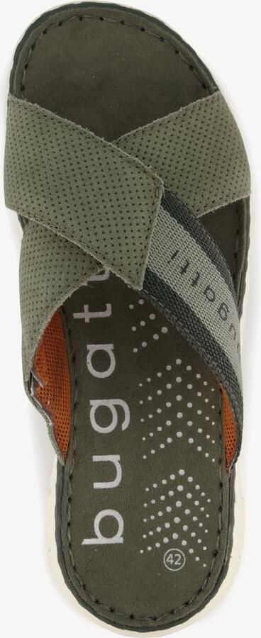Bugatti leren heren slippers groen