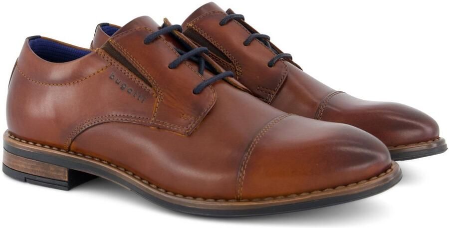 Bugatti Veterschoenen blokhak avondschoen feestelijke schoen business schoen logoprint - Foto 1