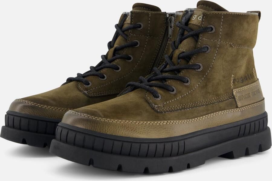 Bugatti Robuuste Groene Leren Veterboot Green Heren - Foto 2