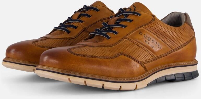 Bugatti Veterschoenen met randnaad breedte g vrijetijdsschoen lage schoen veterschoen