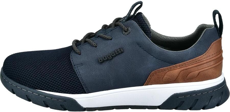 Bugatti Sneakers met label en contrastafwerking vrijetijdsschoen lage schoen veterschoen