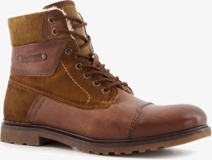 Bugatti gevoerde leren heren veterboots Cognac Echt leer