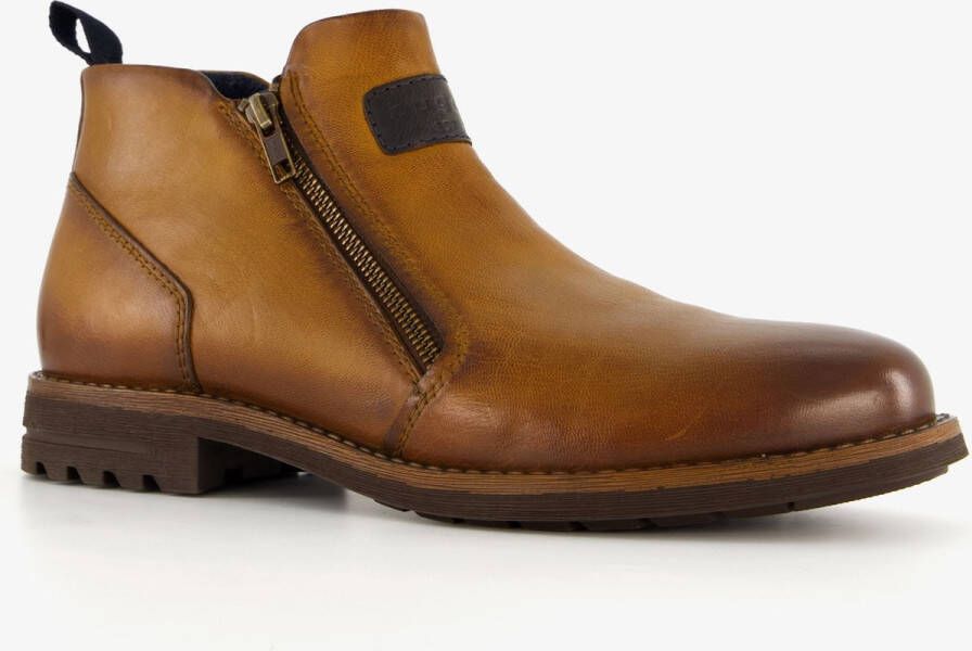 Bugatti leren herenschoenen cognac bruin Uitneembare zool