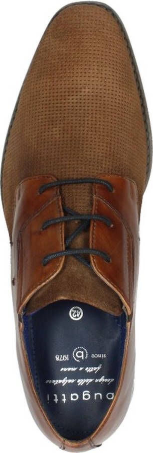 Bugatti Veterschoenen met sierstiksels smalle vorm vrijetijdsschoen lage schoen veterschoen