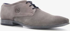Bugatti Morino leren heren veterschoenen grijs Echt leer