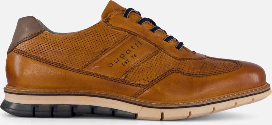 Bugatti Veterschoenen met randnaad breedte g vrijetijdsschoen lage schoen veterschoen