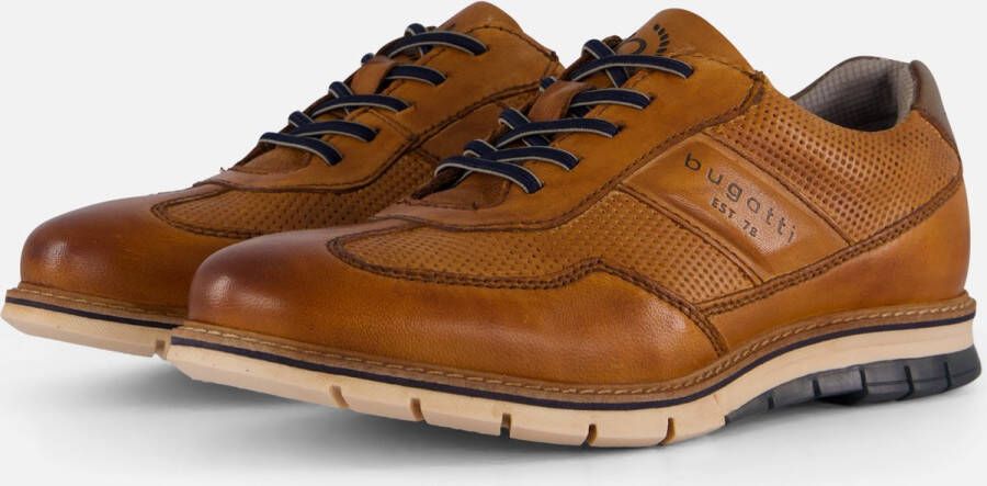 Bugatti Veterschoenen met randnaad breedte g vrijetijdsschoen lage schoen veterschoen