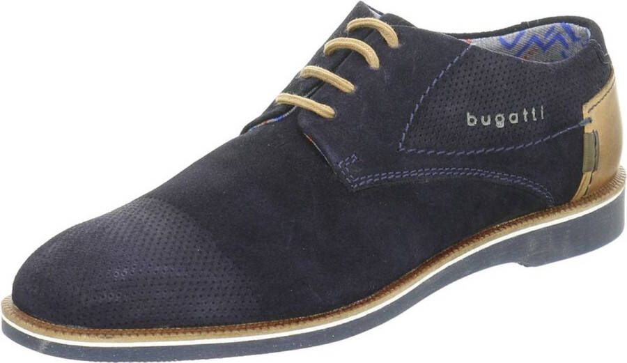 Bugatti Veterschoenen met contrastkleurige hielinzet