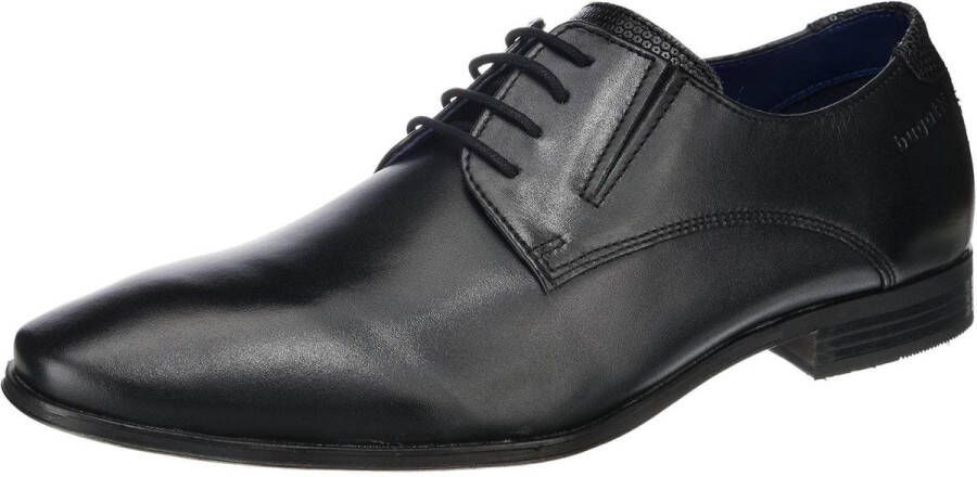 Bugatti Veterschoenen blokhak avondschuh feestdagenschuh met logoprent op de hiel