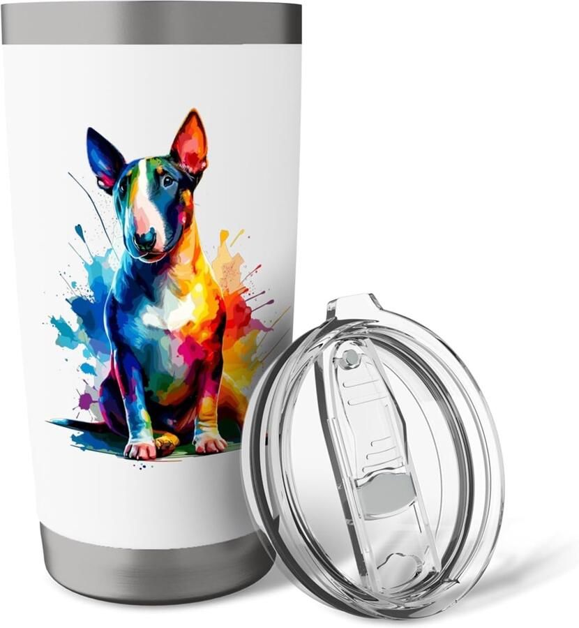 Bull Terrier Thermobeker met Dubbele Wand