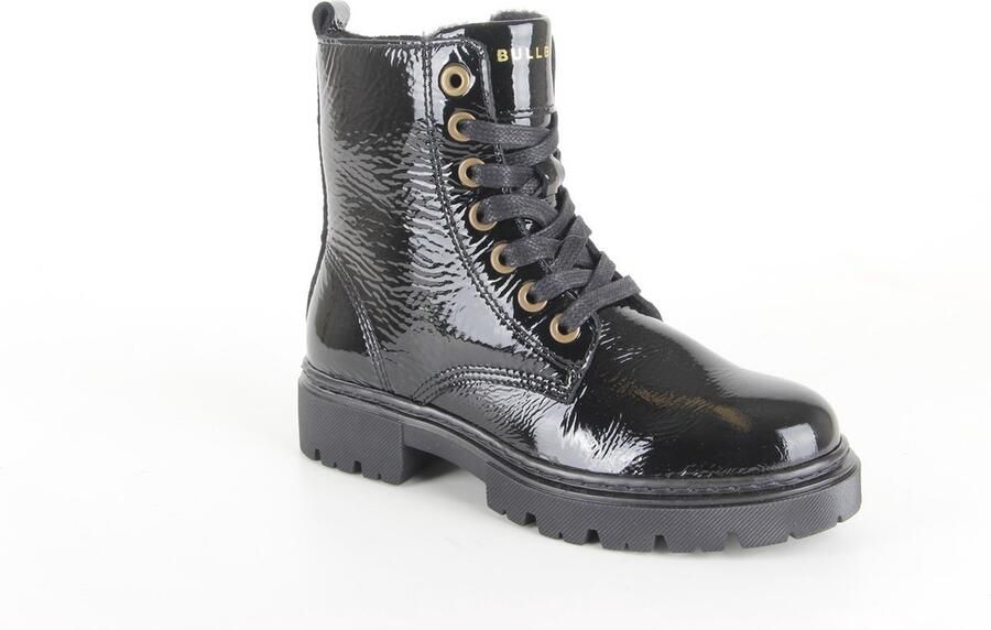 Bullboxer lakleren veterboots zwart Meisjes Leer Effen 30