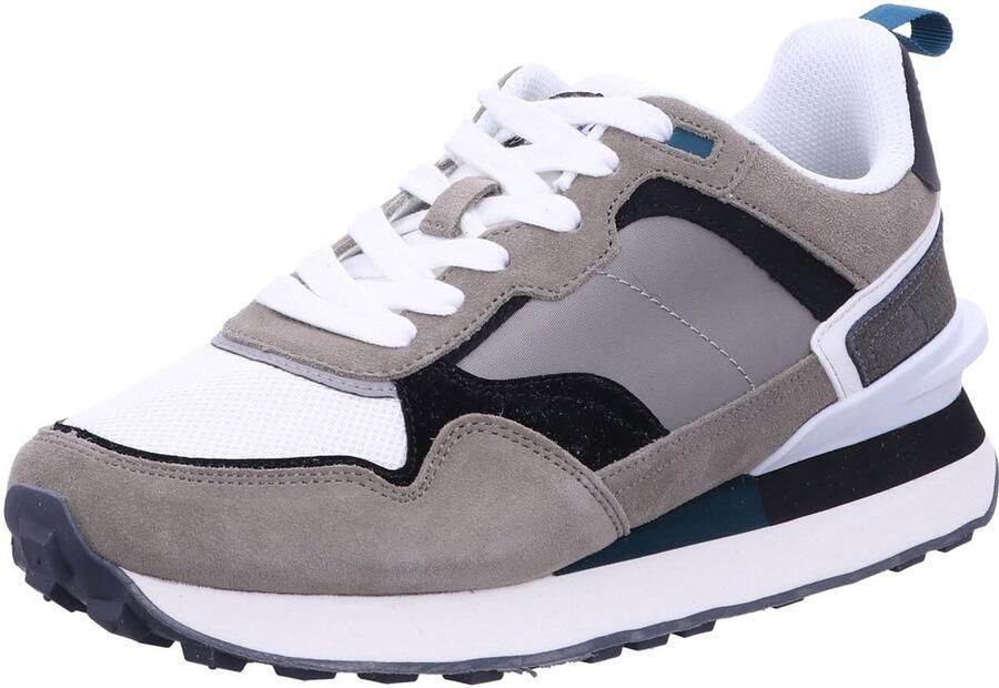 BULLBOXER Sneakers laag stone grey petrol zwart wit