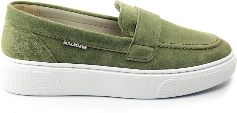 Bullboxer Loafer Slip-On Female Women Green Loafers