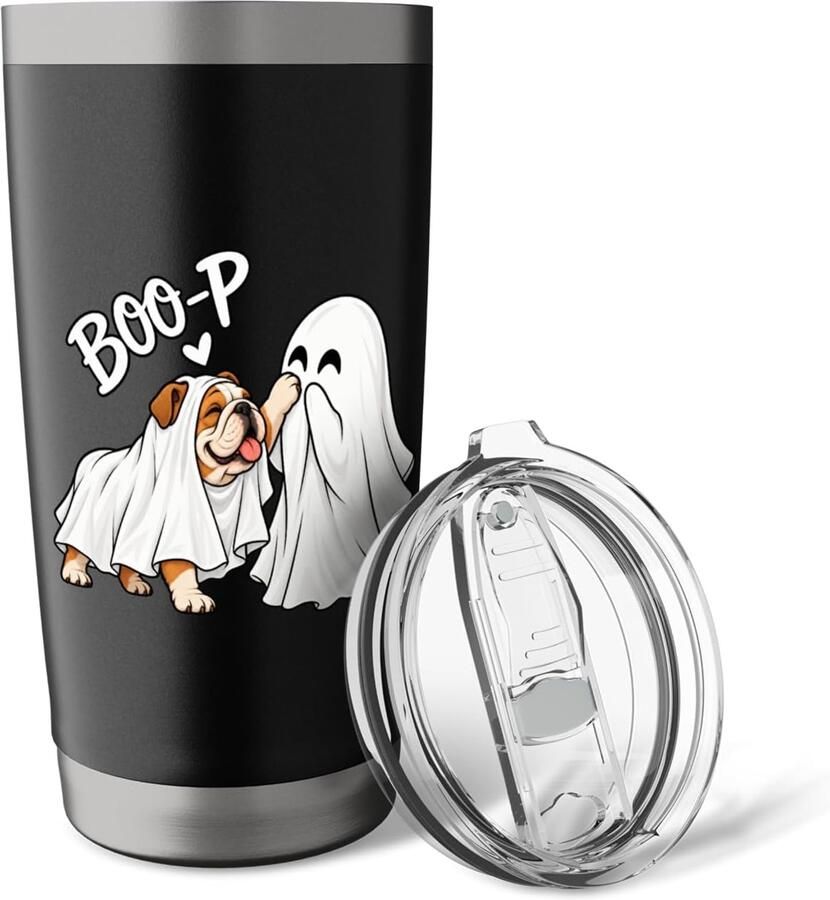 Bulldog ghost Halloween grappig dubbelwandig