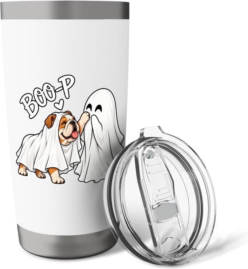 Bulldog ghost Halloween grappig dubbelwandig