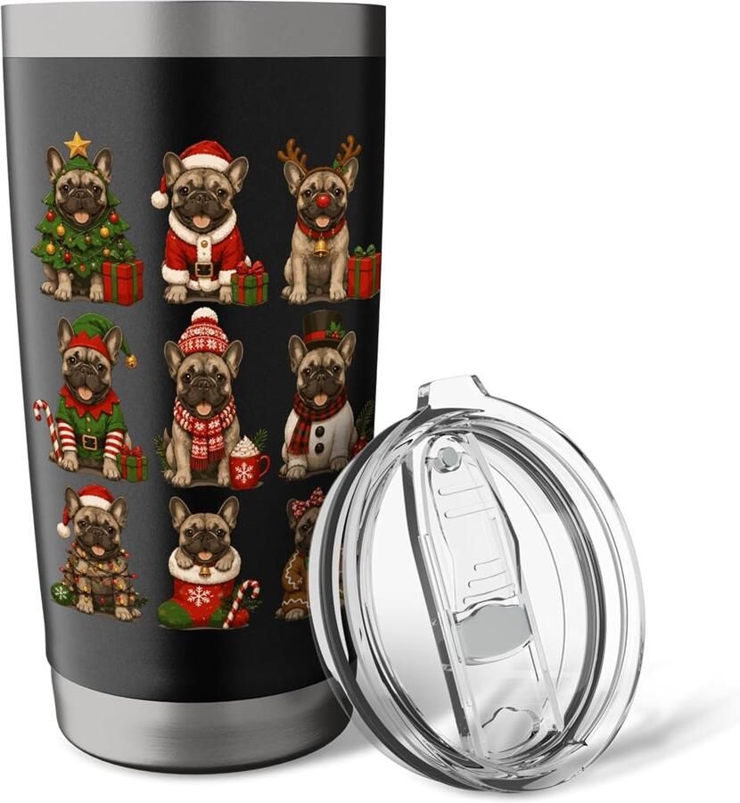 Bulldog pup in kostuum Thermosbeker