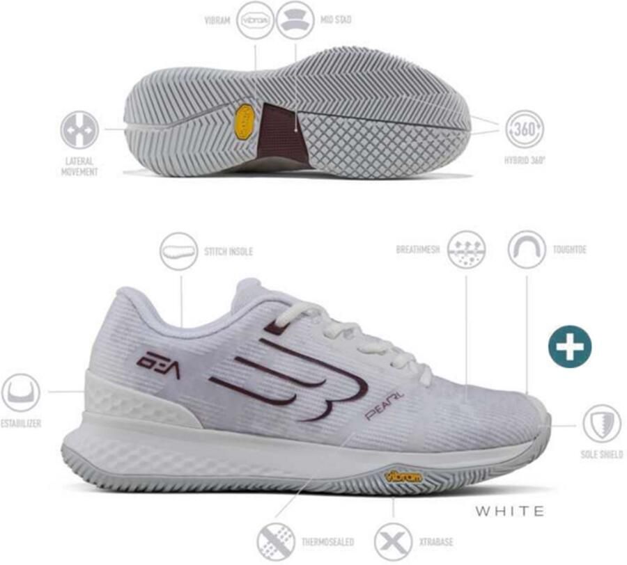 Bullpadel Pearl Vibram W 26i Padelschoen Dames Wit