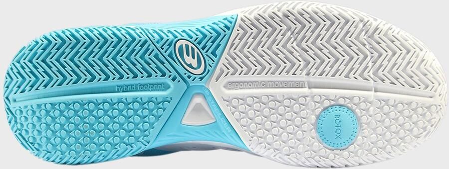 Bullpadel Performance Comfort 24i Dames Padelschoen Wit Lichtblauw